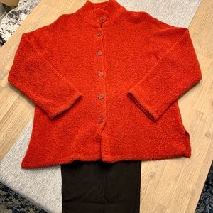 Cozy Red Bouchle Coldwater Creek Jacket